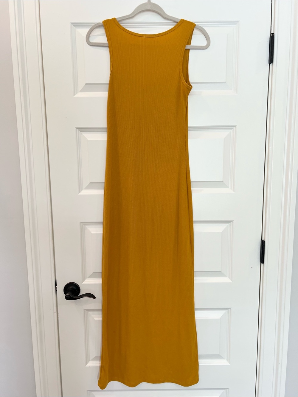 Heart Hips Mustard Ribbed Maxi Dress Sleeveless Stretch Boho Large - Picture 4 of 9